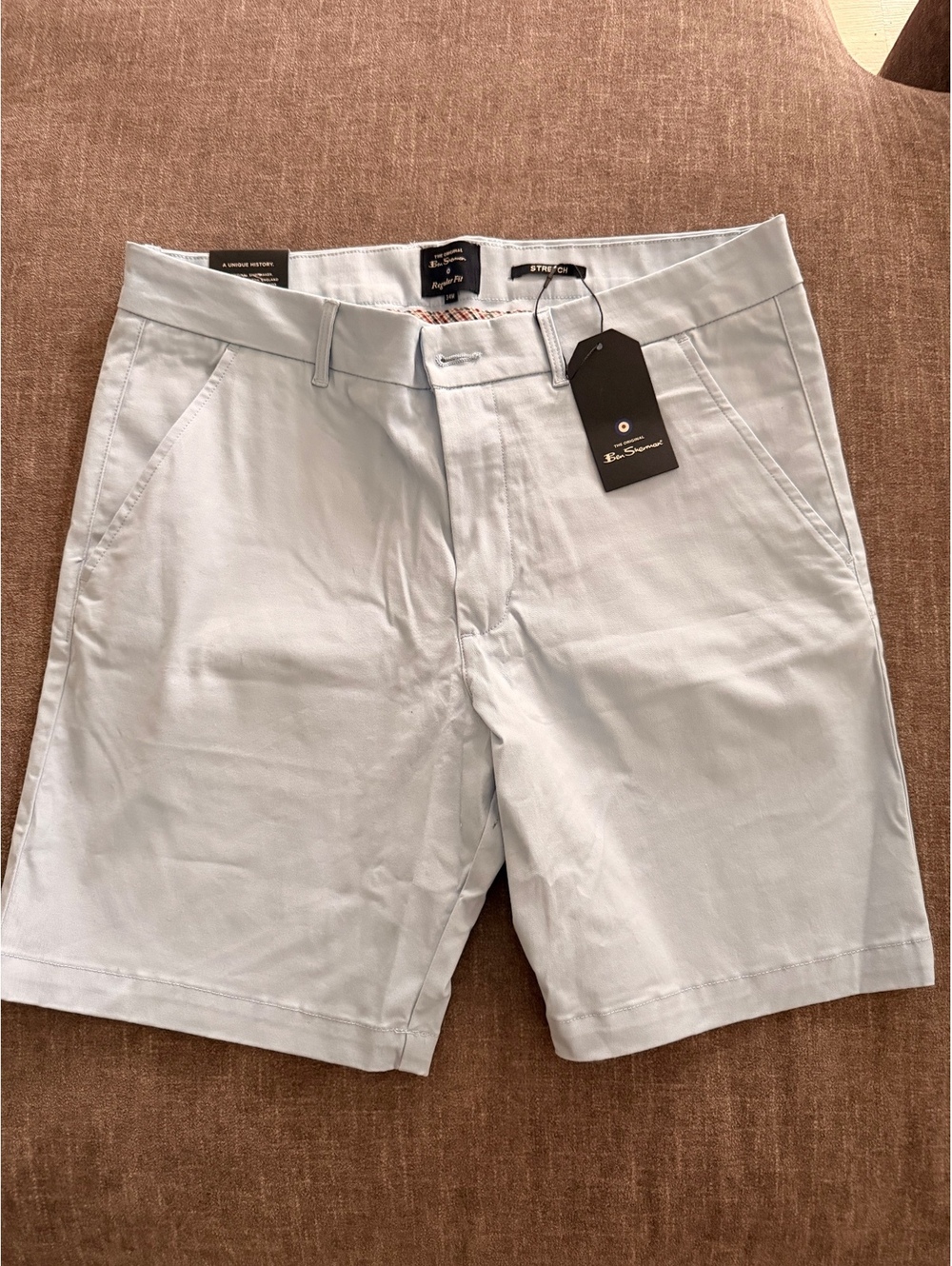 Ben Sherman Light Blue Stretch Regular Fit Shorts